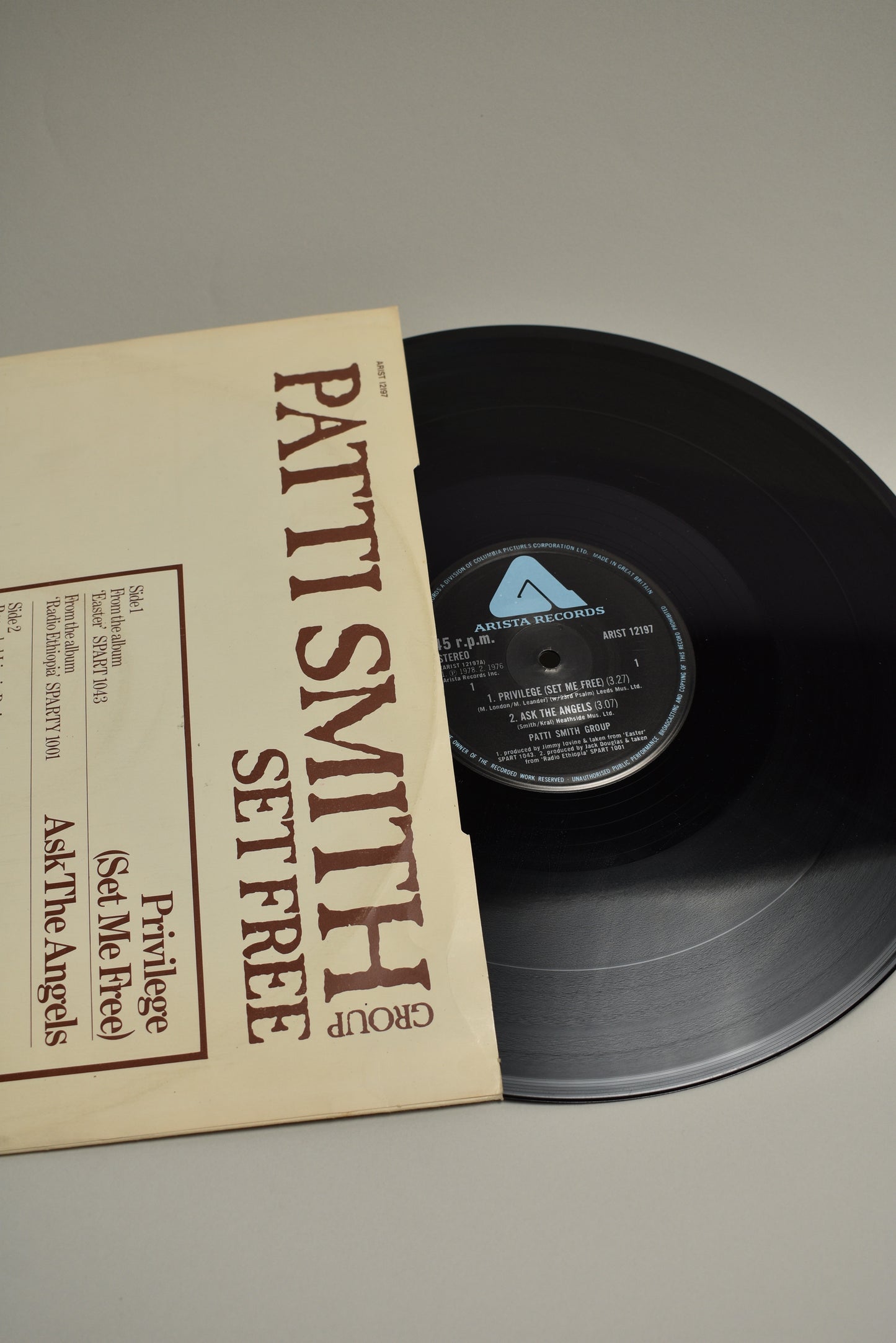 Patti Smith Group – Set Free (UK, 12” EP, 1978)