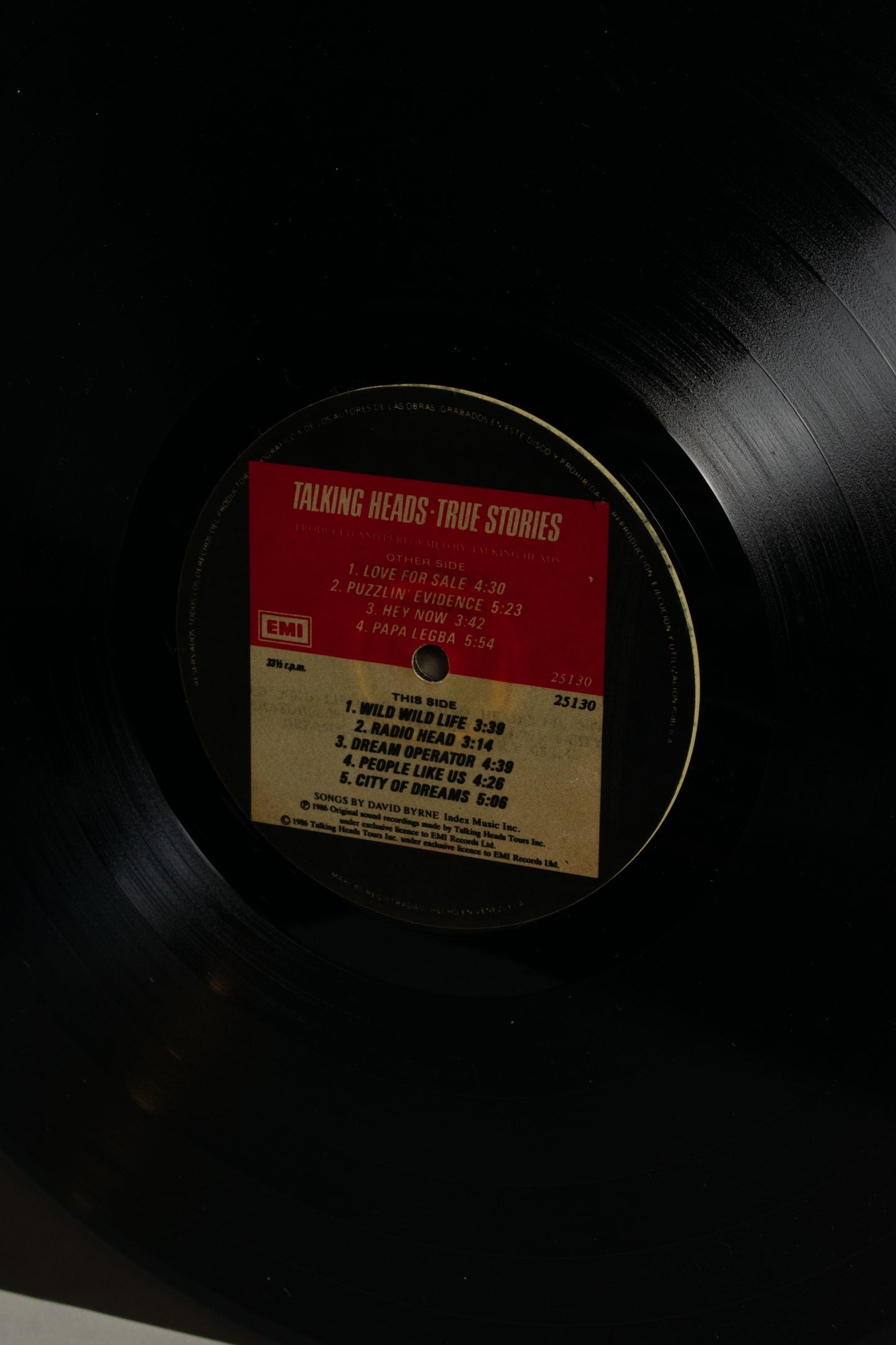 Talking Heads – True Stories (Venezuela, 12" Album, 1986)