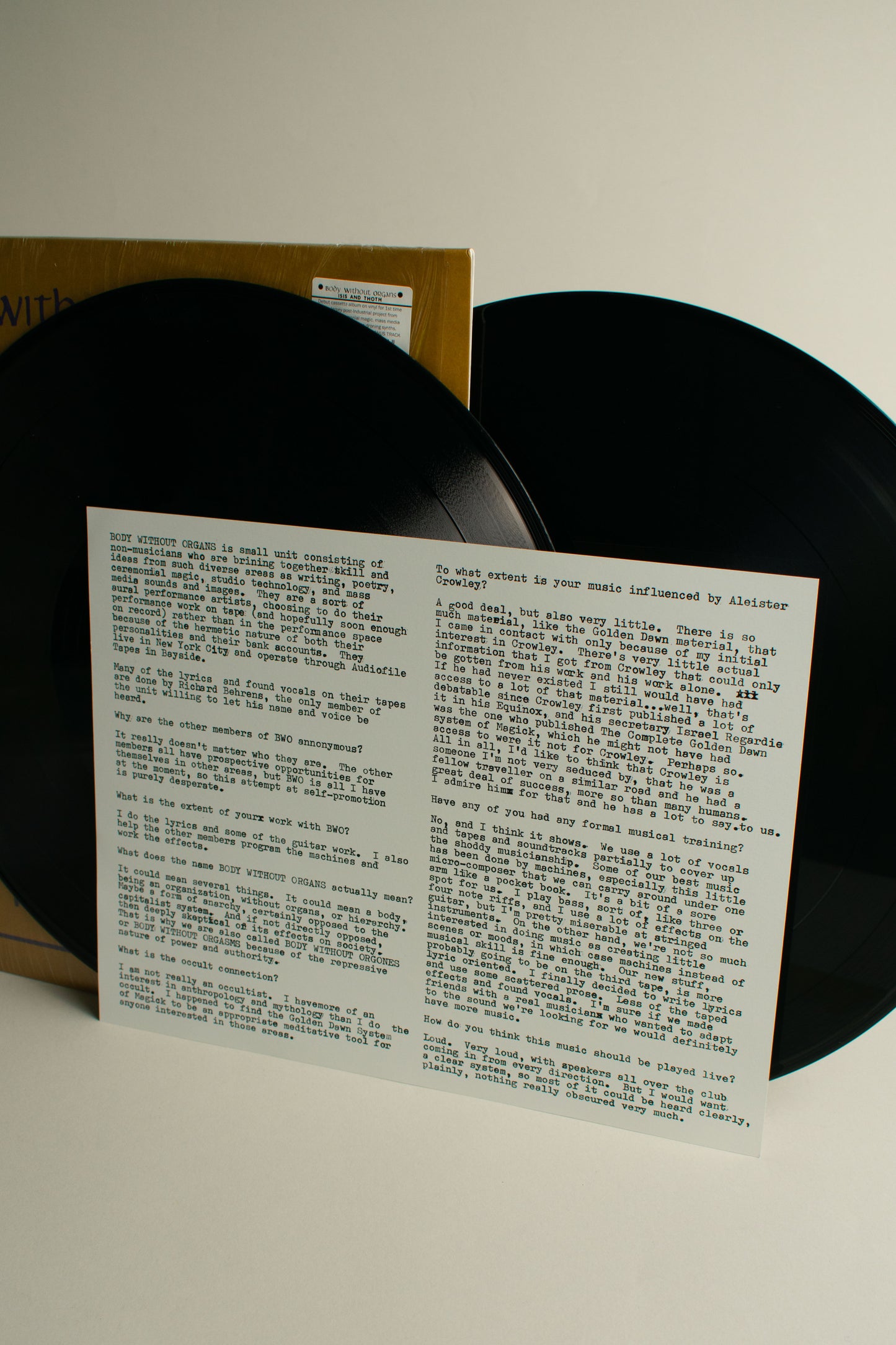 Body Without Organs – Isis And Thoth (US, 2LP Album, Remastered, 2019)