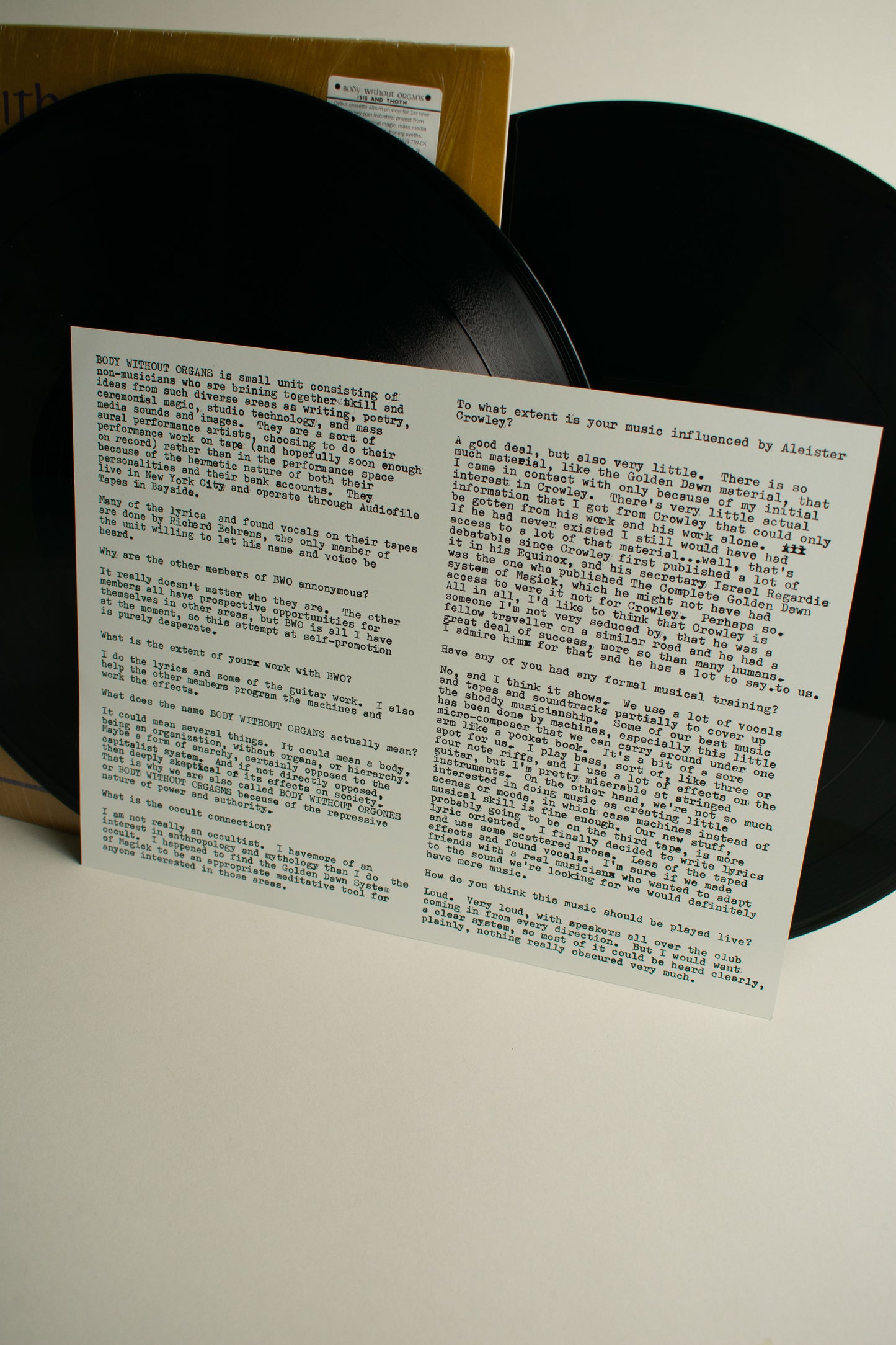 Body Without Organs – Isis And Thoth (US, 2LP Album, Remastered, 2019)