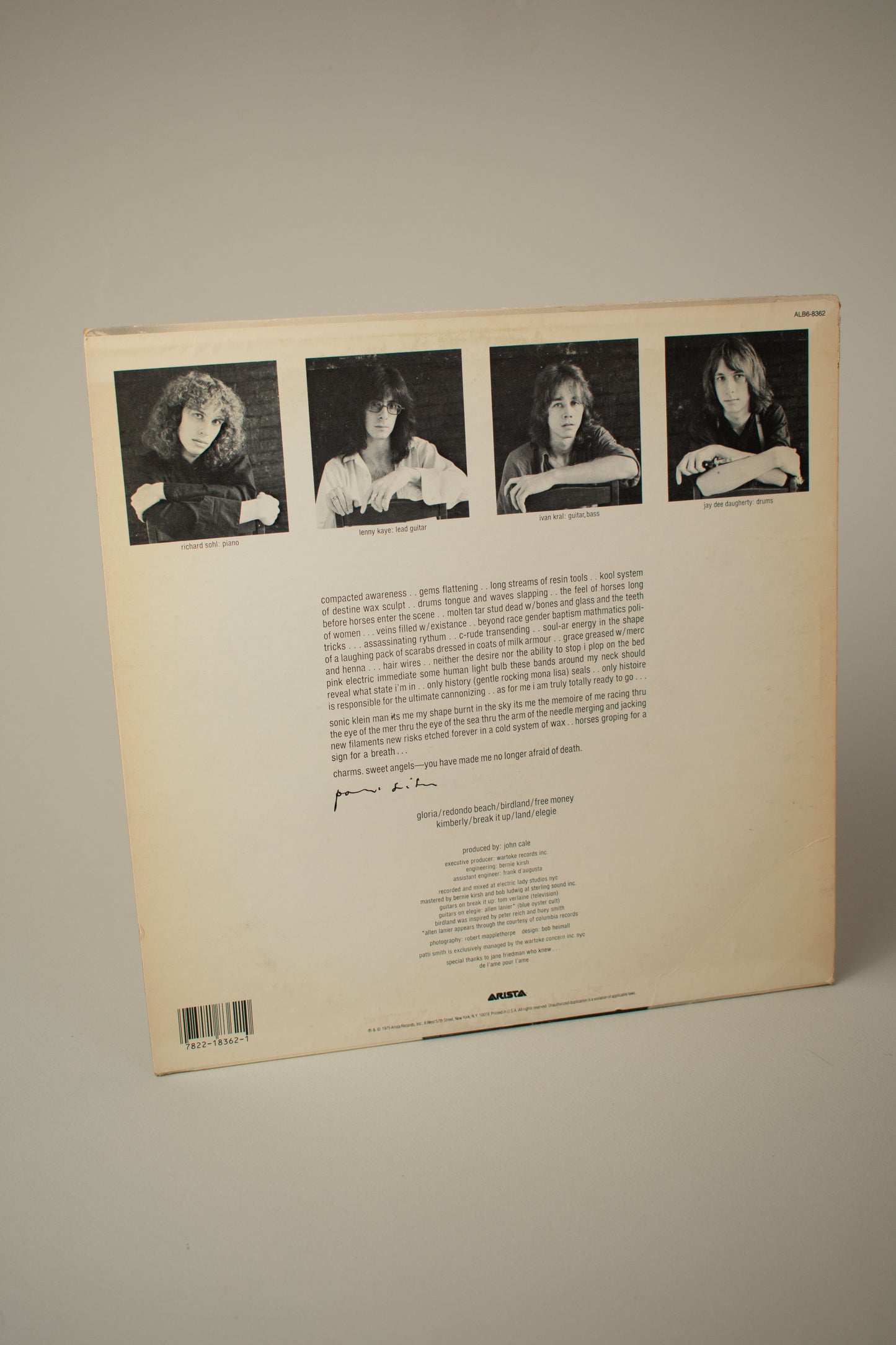 Patti Smith – Horses (US, 12" Album, 1985)