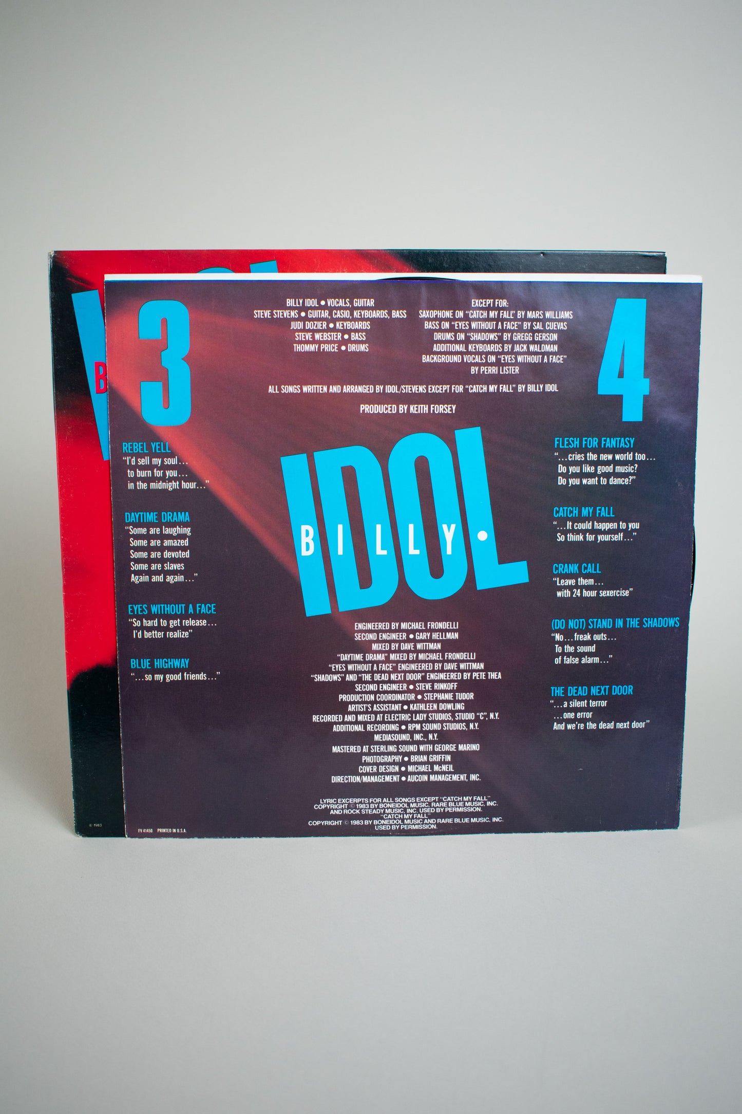 Billy Idol – Rebel Yell (US, 12" Album, 1983)