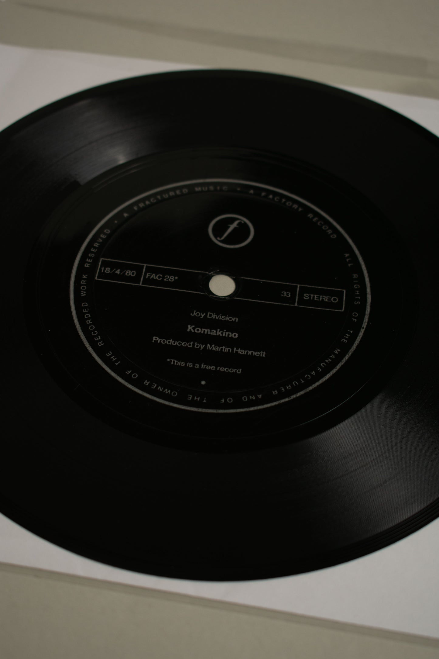 Joy Division – Komakino / Incubation / As You Said (UK, Flexi-disc 7", 1980)