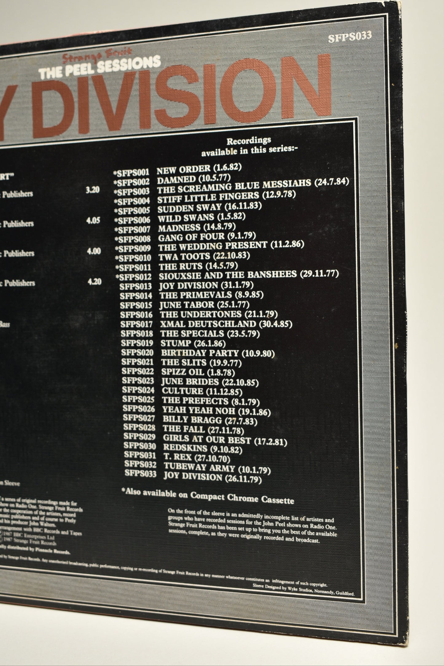 Joy Division – The Peel Sessions (UK, Vinilo 12" EP, 1987)