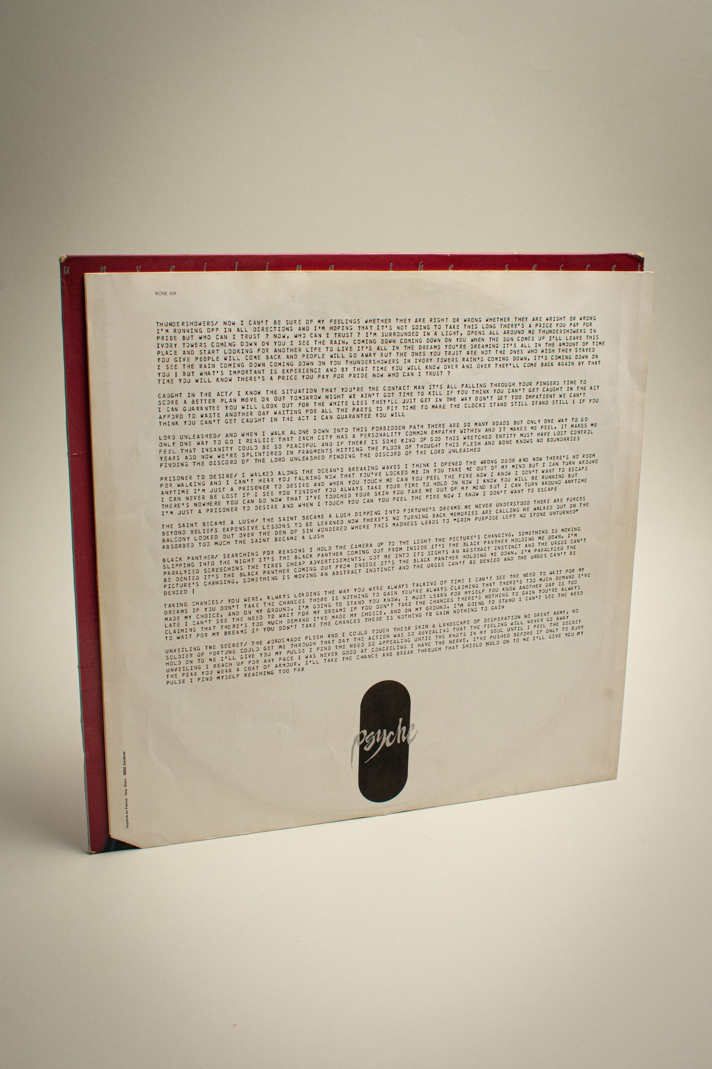 Psyche – Unveiling The Secret (FRANCIA, 12" Album, 1986)