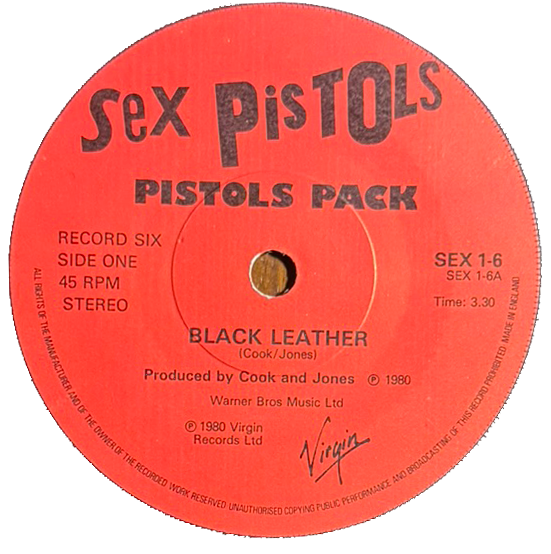 Sex Pistols – Black Leather / Here We Go Again [UK 7” Vinyl, 1980]