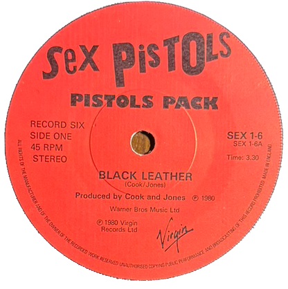 Sex Pistols – Black Leather / Here We Go Again [UK 7” Vinyl, 1980]